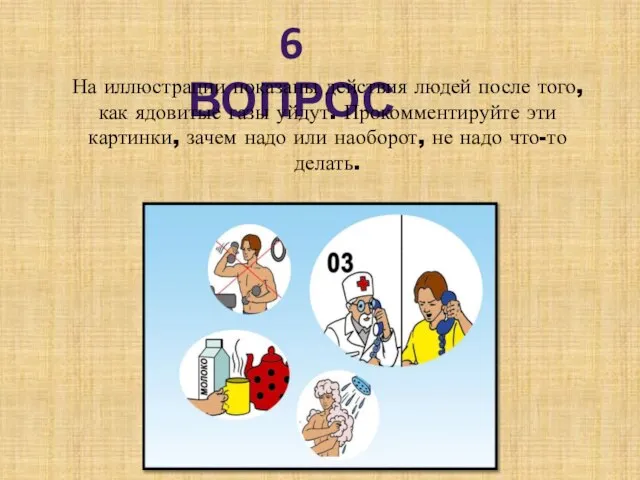 6 ВОПРОС На иллюстрации показаны действия людей после того, как ядовитые