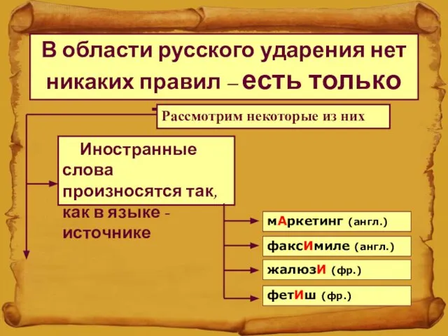 В области русского ударения нет никаких правил – есть только тенденции