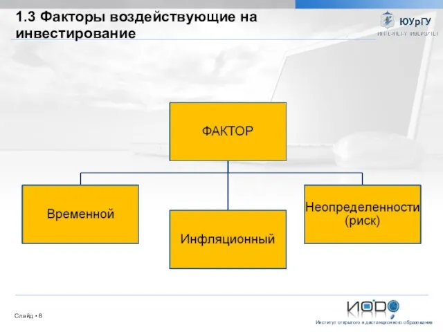 1.3 Факторы воздействующие на инвестирование Слайд ▪