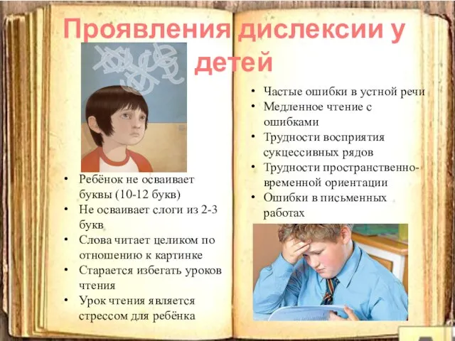 Ребёнок не осваивает буквы (10-12 букв) Не осваивает слоги из 2-3