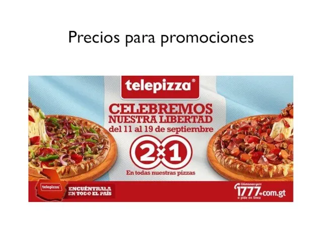 Precios para promociones