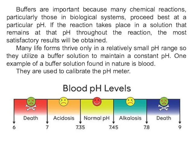 Buffers are important because many chemical reactions, particularly those in biological