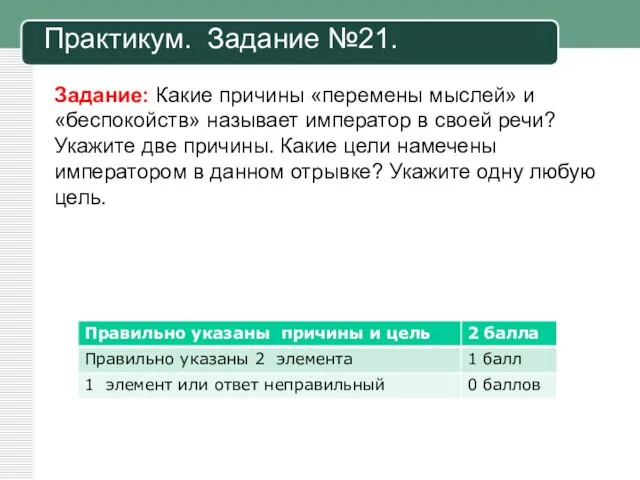 Практикум. Задание №21. Задание: Какие причины «перемены мыслей» и «беспокойств» называет