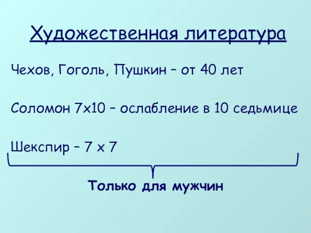 Художественная литература Чехов, Гоголь, Пушкин – от 40 лет Соломон 7х10