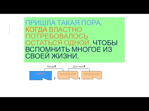 ПРИШЛА ТАКАЯ ПОРА, КОГДА ВЛАСТНО ПОТРЕБОВАЛОСЬ ОСТАТЬСЯ ОДНОЙ, ЧТОБЫ ВСПОМНИТЬ МНОГОЕ