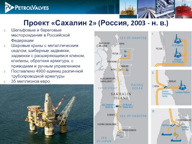 Шельфовые и береговые месторождения в Российской Федерации Шаровые краны с металлическим