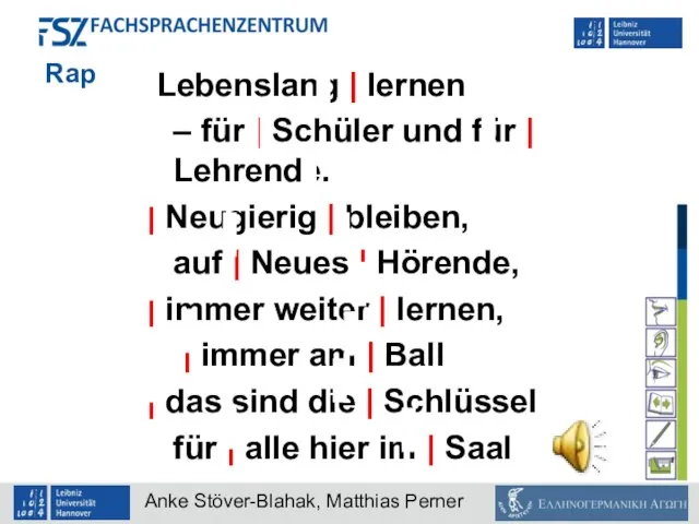 Rap |Lebenslang | lernen – für | Schüler und für |