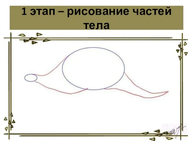 1 этап – рисование частей тела