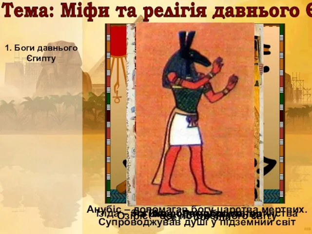 Тема: Міфи та релігія давнього Єгипту 1. Боги давнього Єгипту Ра