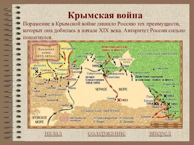 Крымская война назад содержание вперед Поражение в Крымской войне лишило Россию