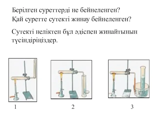 Берілген суреттерді не бейнеленген? 1 2 3 Сутекті неліктен бұл әдіспен