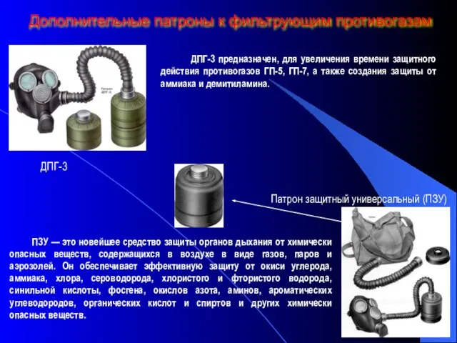 Дополнительные патроны к фильтрующим противогазам ПЗУ — это новейшее средство защиты