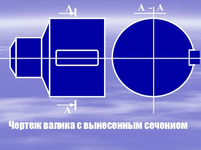 А А А - А Чертеж валика с вынесенным сечением