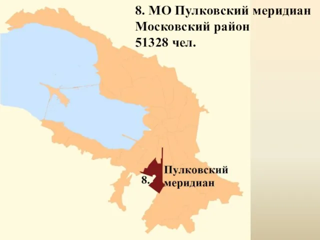 8. МО Пулковский меридиан Московский район 51328 чел.