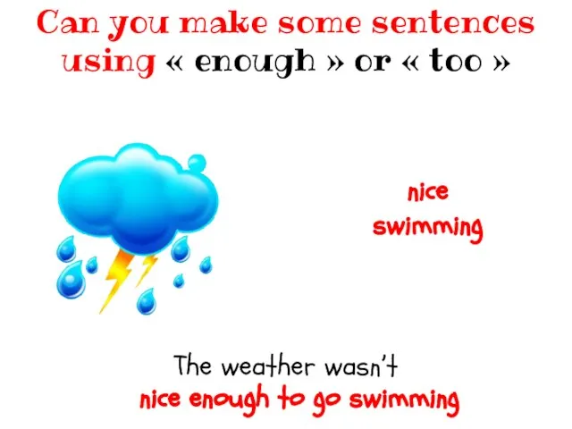 The weather wasn’t ________________________________ Can you make some sentences using «