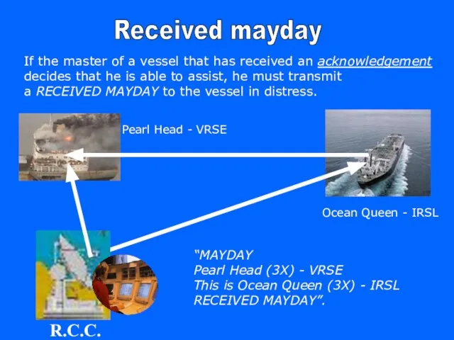 Received mayday If the master of a vessel that has received