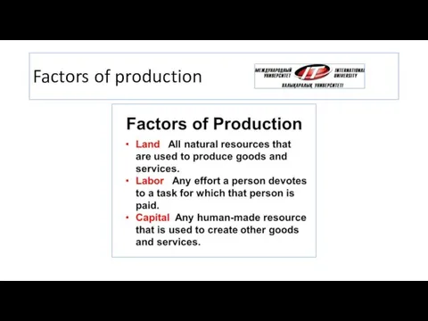 Factors of production