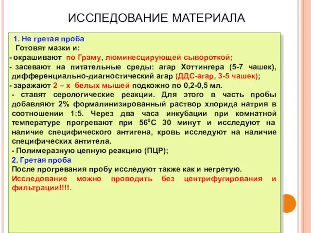 1. Не гретая проба Готовят мазки и: окрашивают по Граму, люминесцирующей