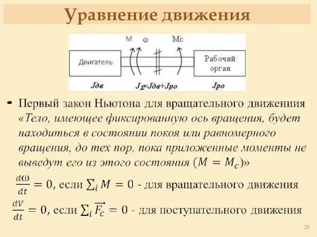 Уравнение движения