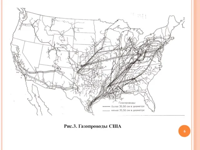Рис.3. Газопроводы США