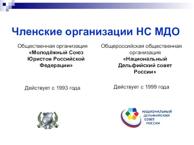 Членские организации НС МДО Общественная организация «Молодёжный Союз Юристов Российской Федерации»