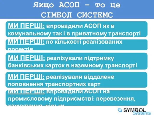 Якщо АСОП – то це СІМБОЛ СИСТЕМС МИ ПЕРШІ: впровадили АСОП