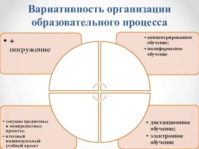 Вариативность организации образовательного процесса