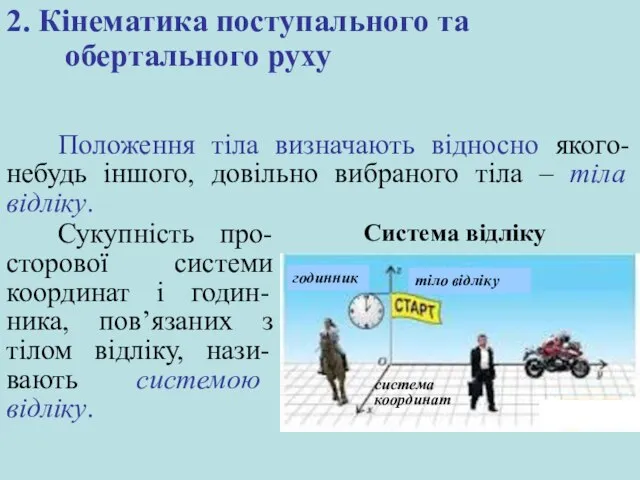 Положення тіла визначають відносно якого-небудь іншого, довільно вибраного тіла – тіла