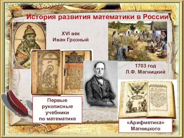 История развития математики в России Первые рукописные учебники по математике XVI