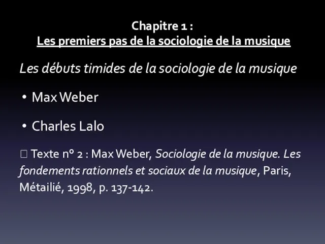 Chapitre 1 : Les premiers pas de la sociologie de la