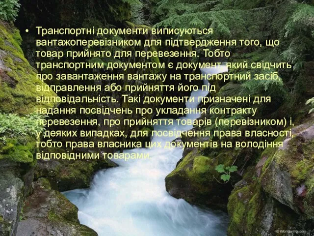 Транспортні документи виписуються вантажоперевізником для підтвердження того, що товар прийнято для