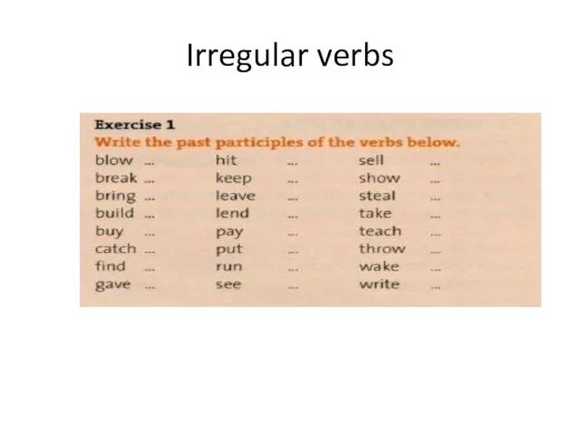 Irregular verbs