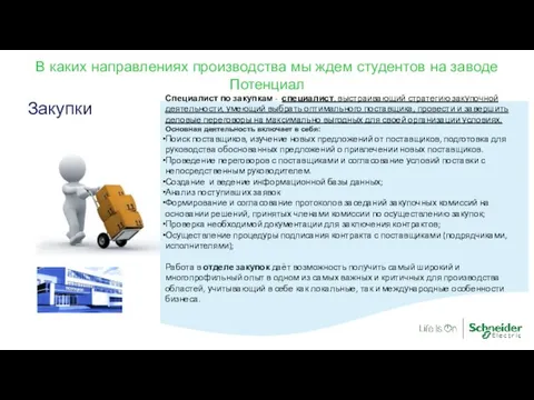 Page Confidential Property of Schneider Electric | В каких направлениях производства