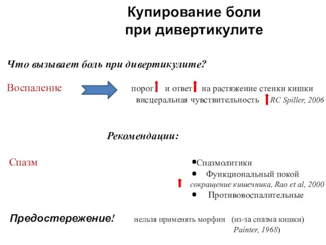 Купирование боли при дивертикулите Что вызывает боль при дивертикулите? Воспаление порог