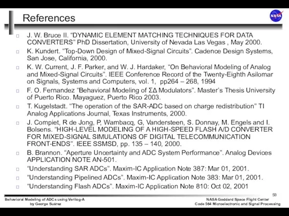 References J. W. Bruce II. “DYNAMIC ELEMENT MATCHING TECHNIQUES FOR DATA