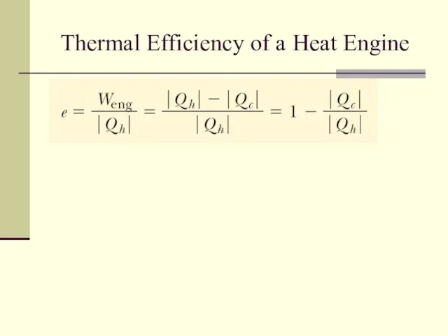 Thermal Efficiency of a Heat Engine