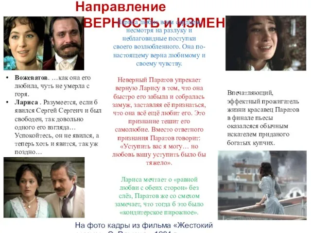 Направление «ВЕРНОСТЬ и ИЗМЕНА» Вожеватов. …как она его любила, чуть не