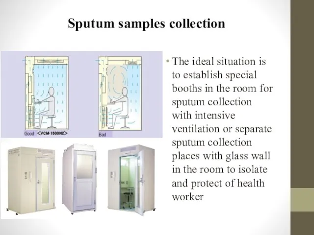 Sputum samples collection The ideal situation is to establish special booths