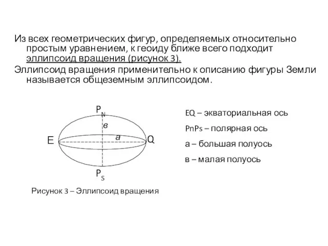 Из всех геометрических фигур, определяемых относительно простым уравнением, к геоиду ближе