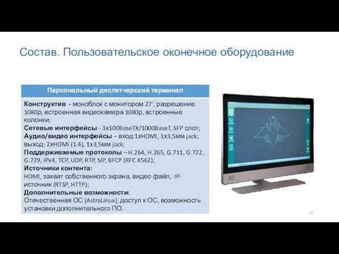 Состав. Пользовательское оконечное оборудование