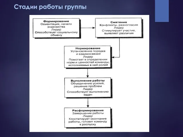 Стадии работы группы