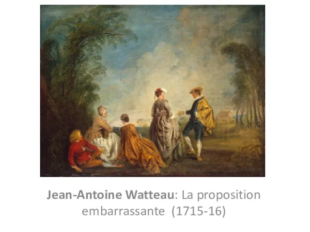 Jean-Antoine Watteau: La proposition embarrassante (1715-16)