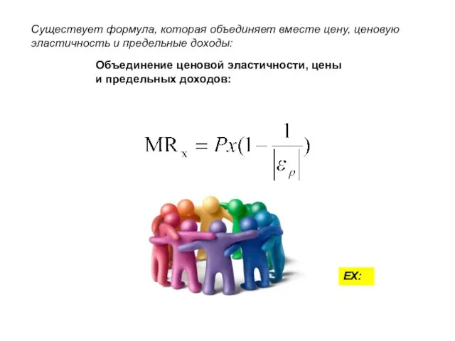 Объединение ценовой эластичности, цены и предельных доходов: Существует формула, которая объединяет