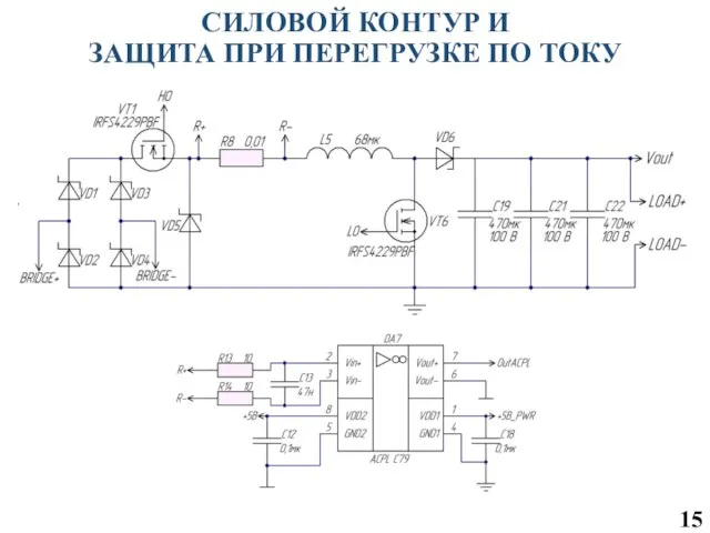 СИЛОВОЙ КОНТУР И ЗАЩИТА ПРИ ПЕРЕГРУЗКЕ ПО ТОКУ 15