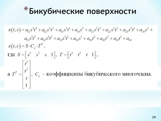 Бикубические поверхности