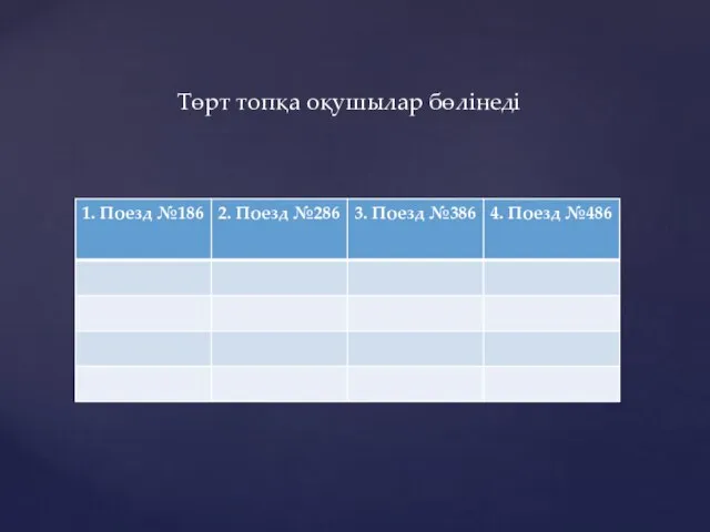 Төрт топқа оқушылар бөлінеді