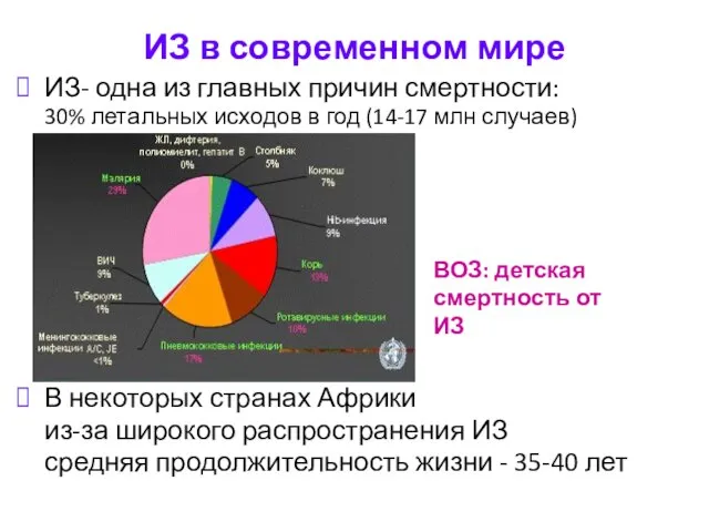 ИЗ в современном мире ИЗ- одна из главных причин смертности: 30%