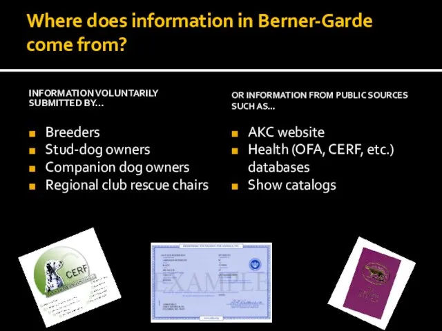 Where does information in Berner-Garde come from? INFORMATION VOLUNTARILY SUBMITTED BY…