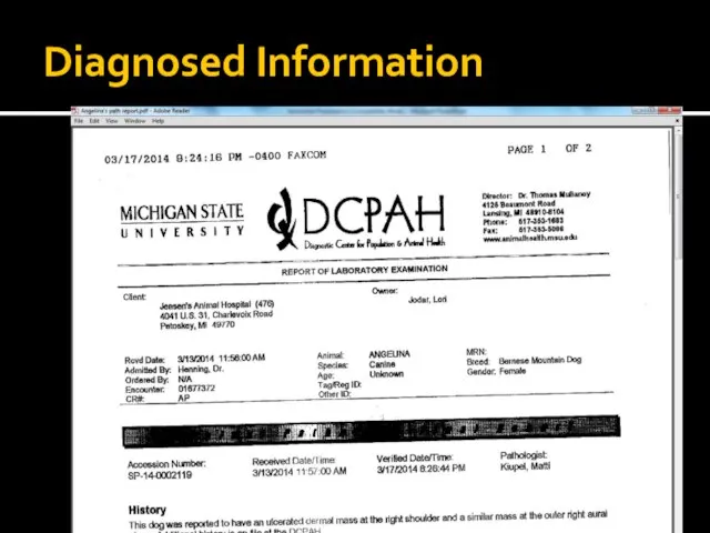 Diagnosed Information