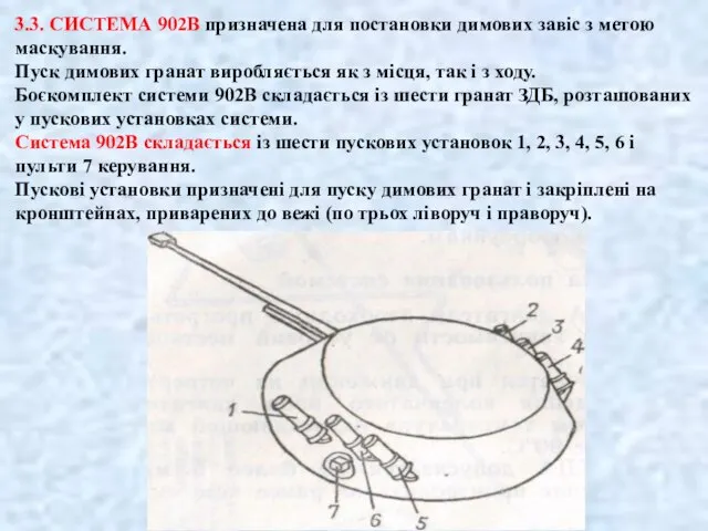 3.3. СИСТЕМА 902В призначена для постановки димових завіс з метою маскування.